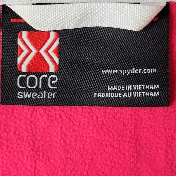 Spyder Core Sweater Jacket Size XS Full Front Zip Pockets Fleece Lined Dark Pink - Picture 6 of 14